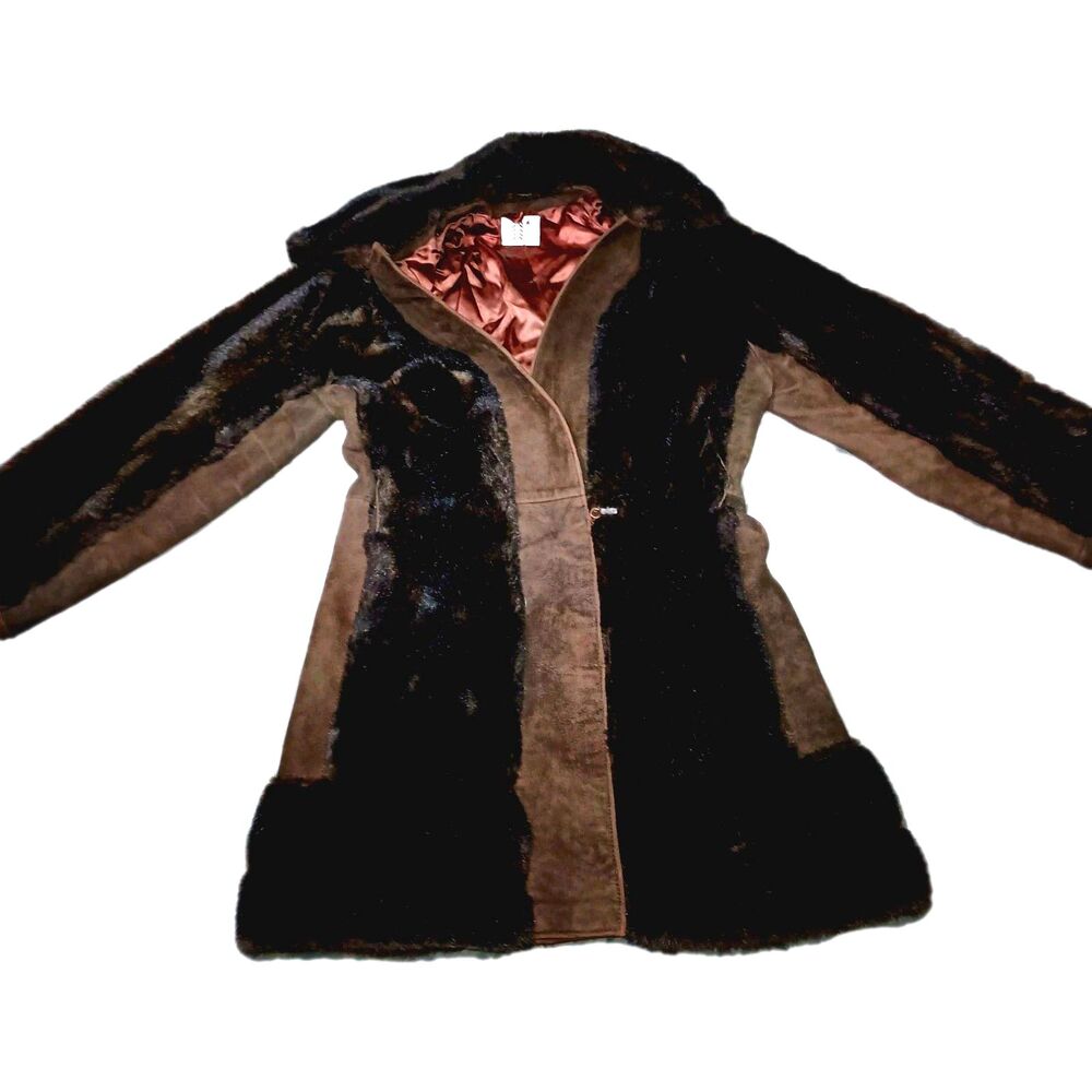 Vintage 60s/70s Lilli Ann FAUX Fur Jacket with Leather Details England Made
